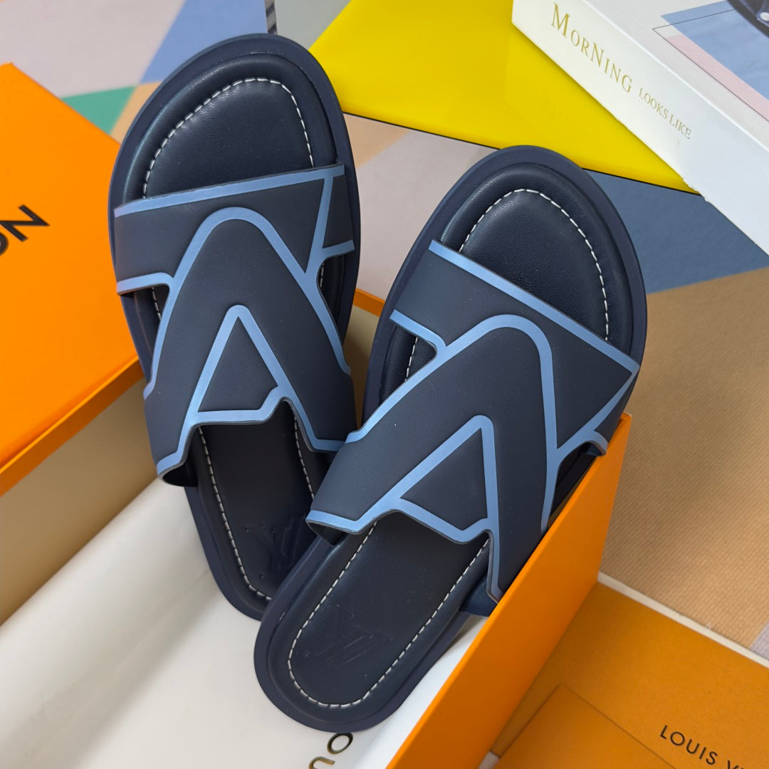 260521 New high-quality soft grain leather slippers