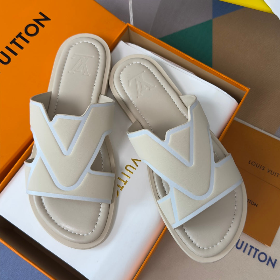260521 New high-quality soft grain leather slippers