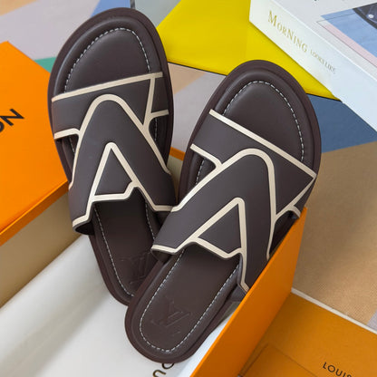 260521 New high-quality soft grain leather slippers