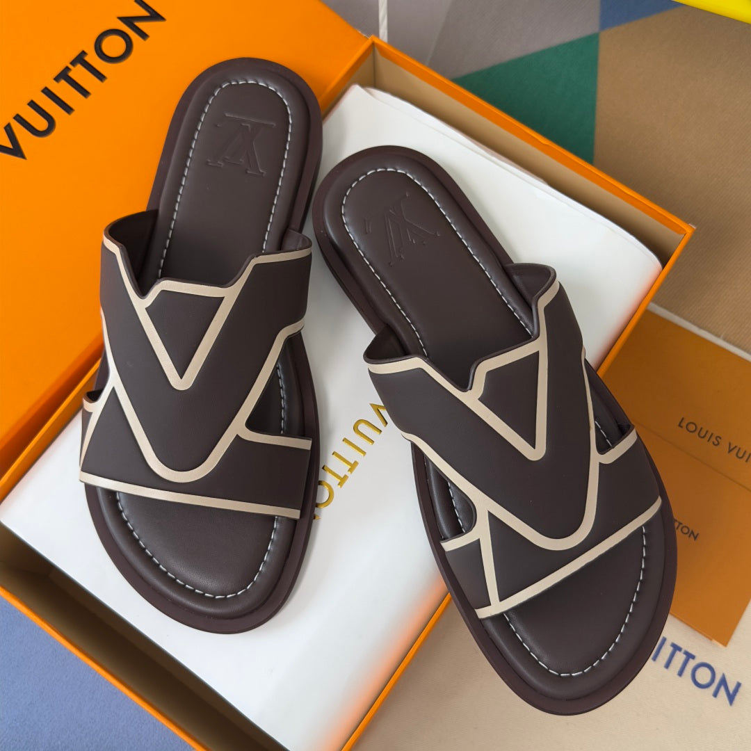 260521 New high-quality soft grain leather slippers