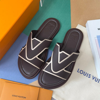 260521 New high-quality soft grain leather slippers