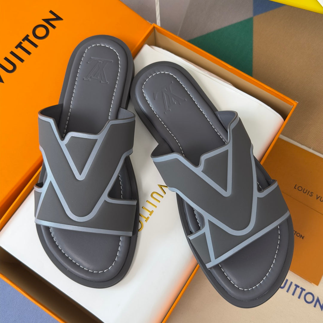 260521 New high-quality soft grain leather slippers