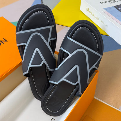 260521 New high-quality soft grain leather slippers