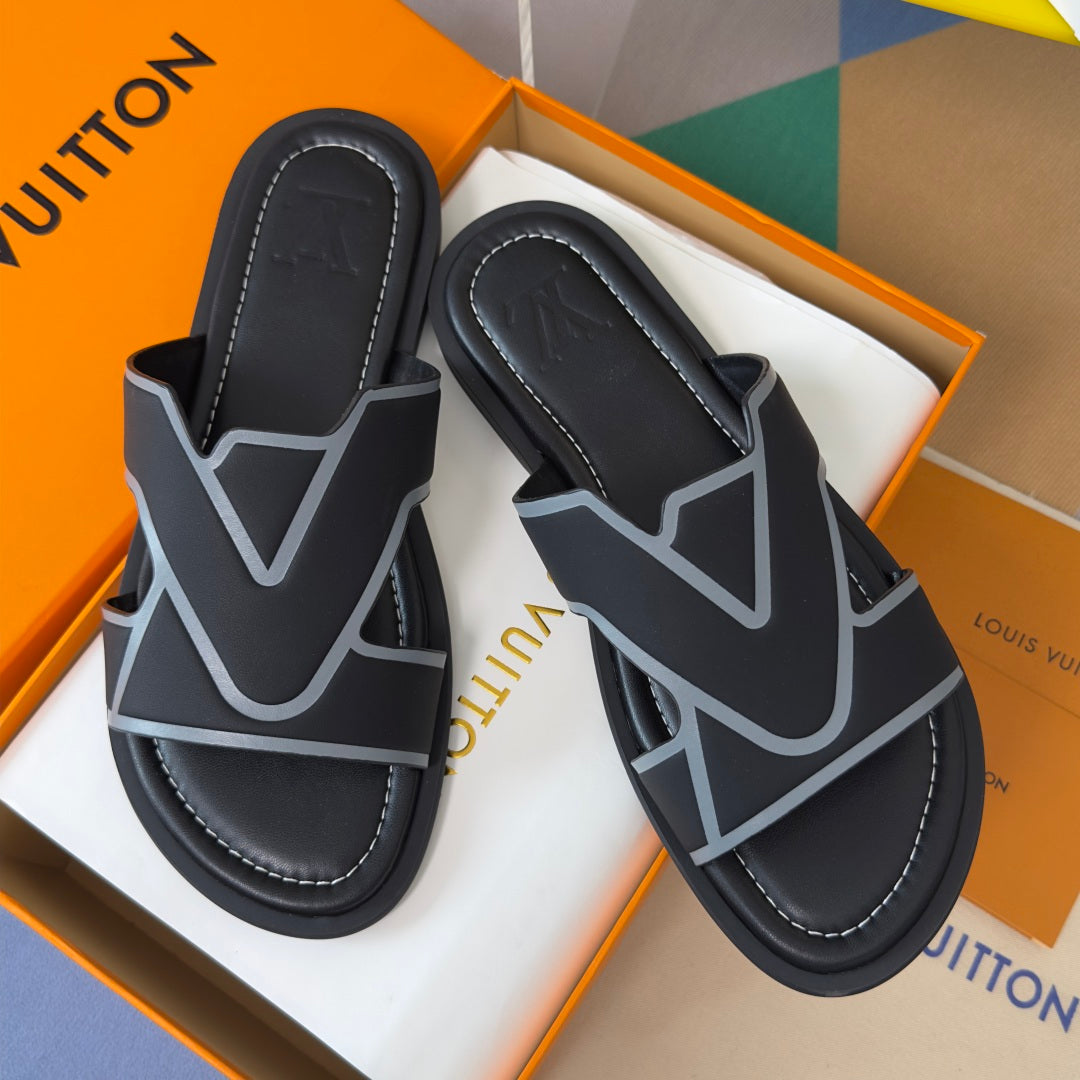 260521 New high-quality soft grain leather slippers