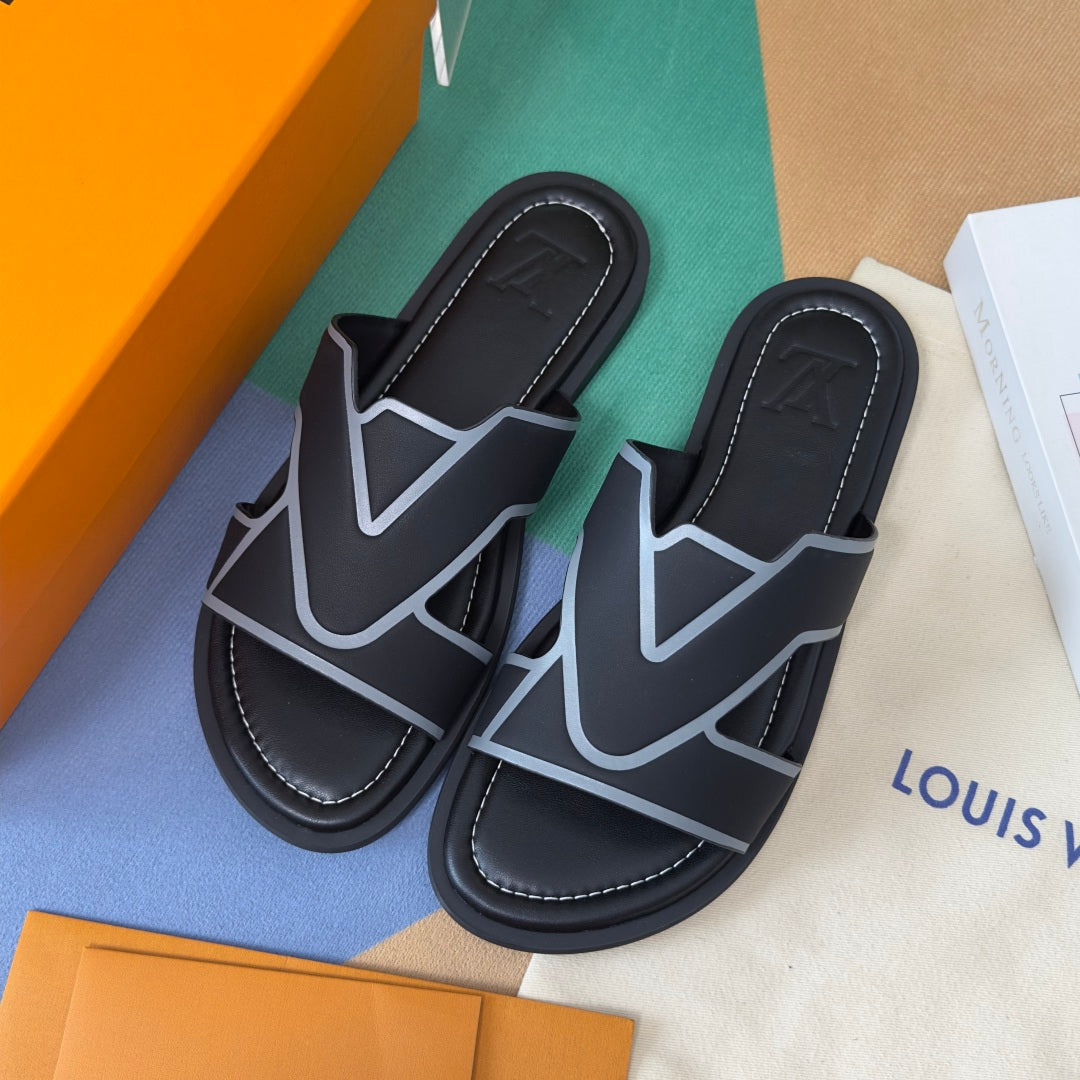 260521 New high-quality soft grain leather slippers
