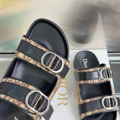 260526 New high-quality summer thick-soled double-buckle flat beach slippers