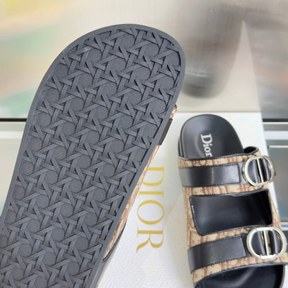 260526 New high-quality summer thick-soled double-buckle flat beach slippers