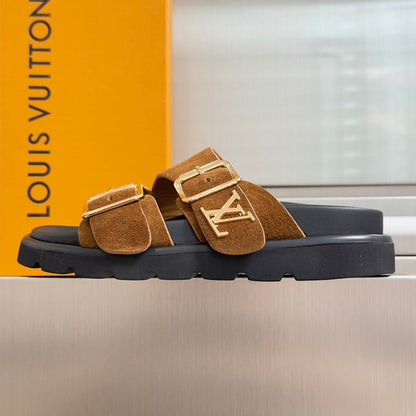 260526 New high-quality summer thick-soled double-buckle flat beach slippers