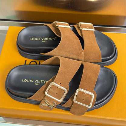260526 New high-quality summer thick-soled double-buckle flat beach slippers
