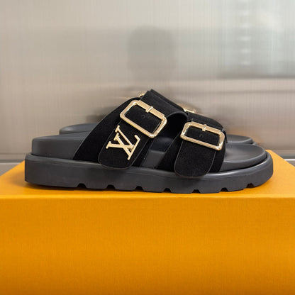 260526 New high-quality summer thick-soled double-buckle flat beach slippers