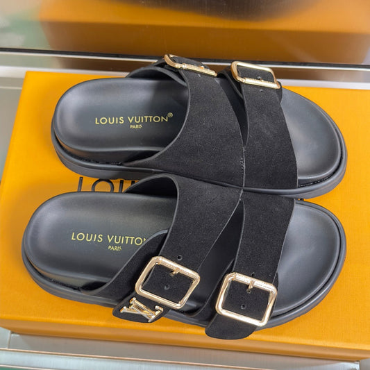 260526 New high-quality summer thick-soled double-buckle flat beach slippers