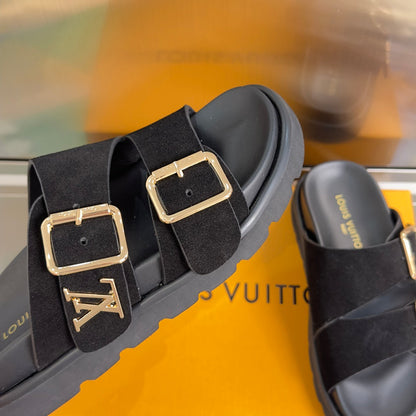 260526 New high-quality summer thick-soled double-buckle flat beach slippers