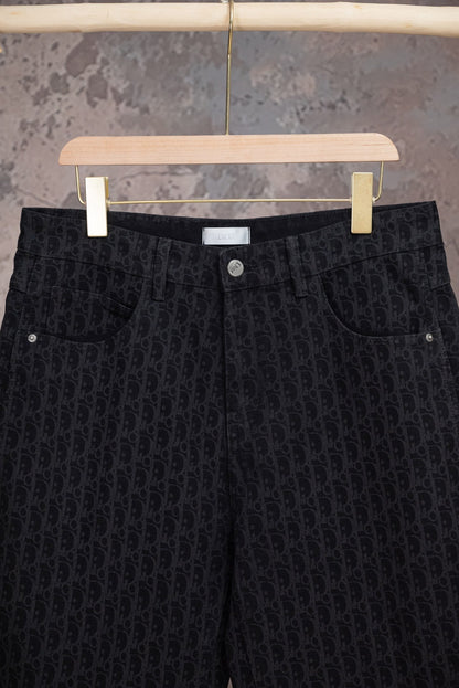 260602 New high-quality full-print straight-leg five-inch denim shorts