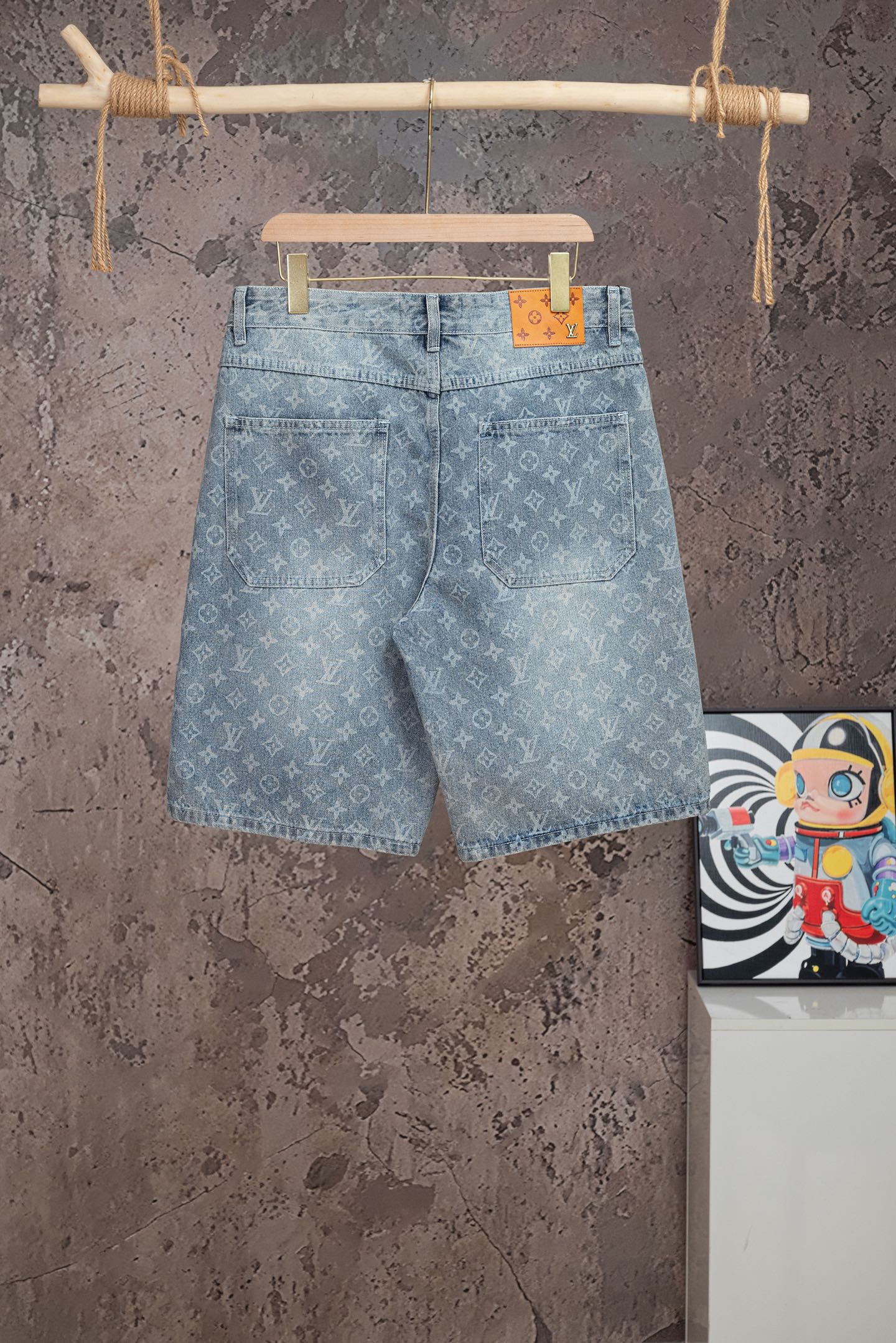 260602 New high-quality full-print straight-leg five-inch denim shorts
