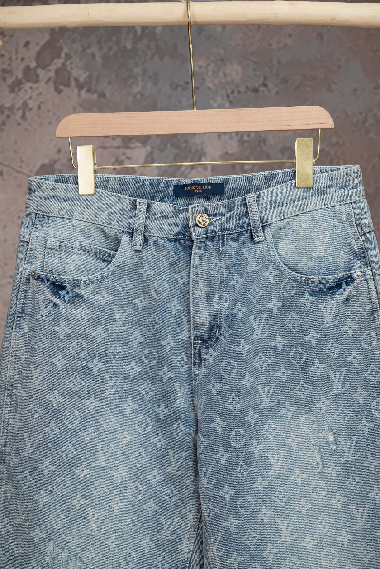 260602 New high-quality full-print straight-leg five-inch denim shorts