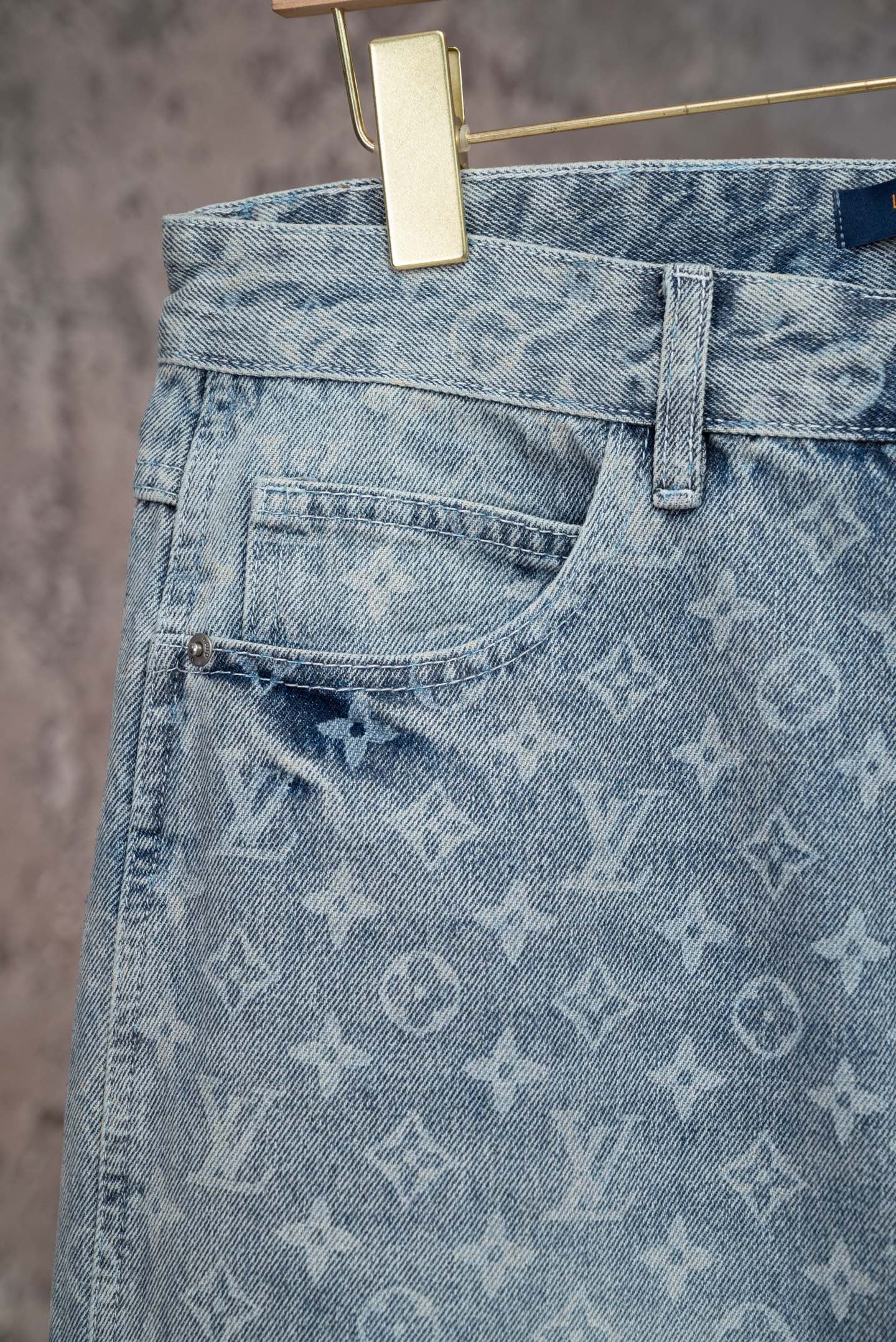 260602 New high-quality full-print straight-leg five-inch denim shorts