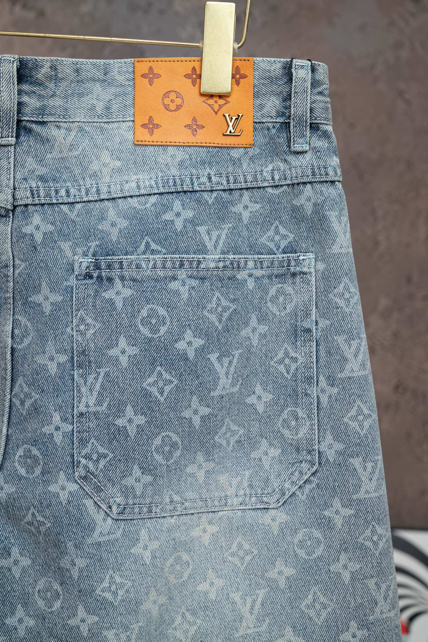 260602 New high-quality full-print straight-leg five-inch denim shorts