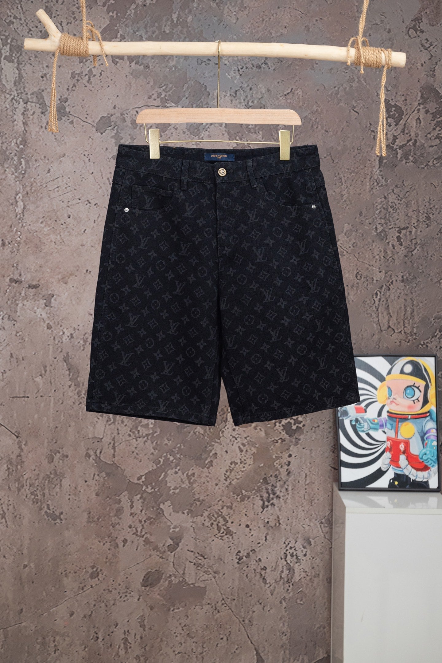 260602 New high-quality full-print straight-leg five-inch denim shorts