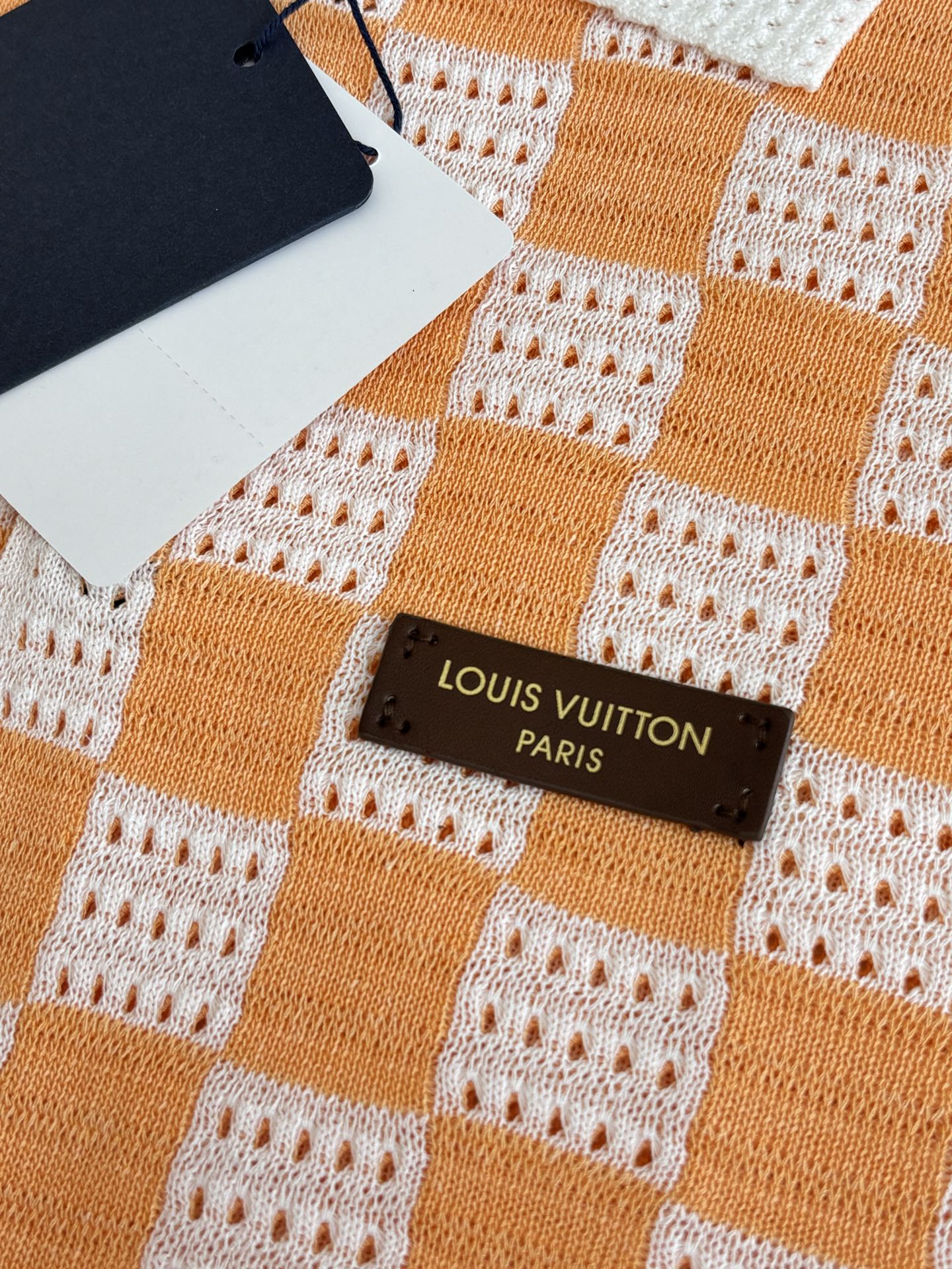260610 New high-quality checkered color-matched open-weave knitted PoLo