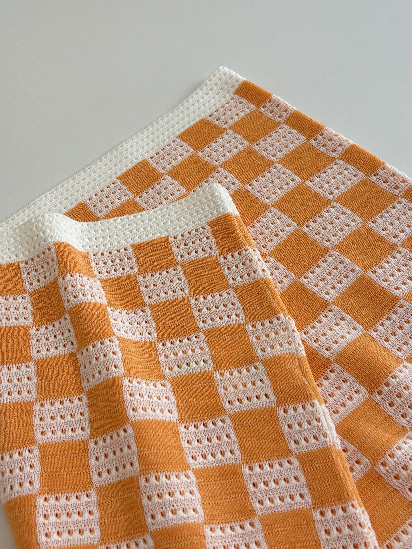 260610 New high-quality checkered color-matched open-weave knitted PoLo