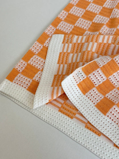 260610 New high-quality checkered color-matched open-weave knitted PoLo