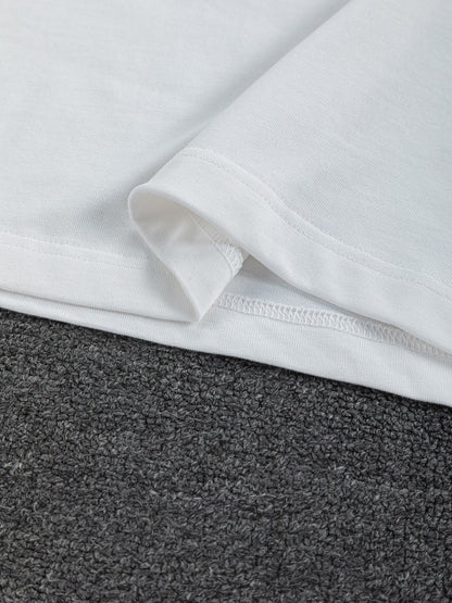 260610 New high-quality gradient jacquard logo crew-neck printed T-shirt