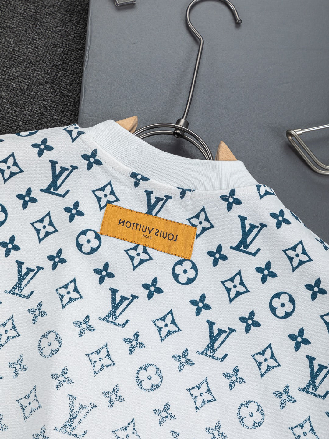 260610 New high-quality gradient jacquard logo crew-neck printed T-shirt
