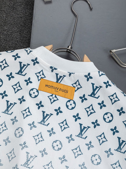 260610 New high-quality gradient jacquard logo crew-neck printed T-shirt