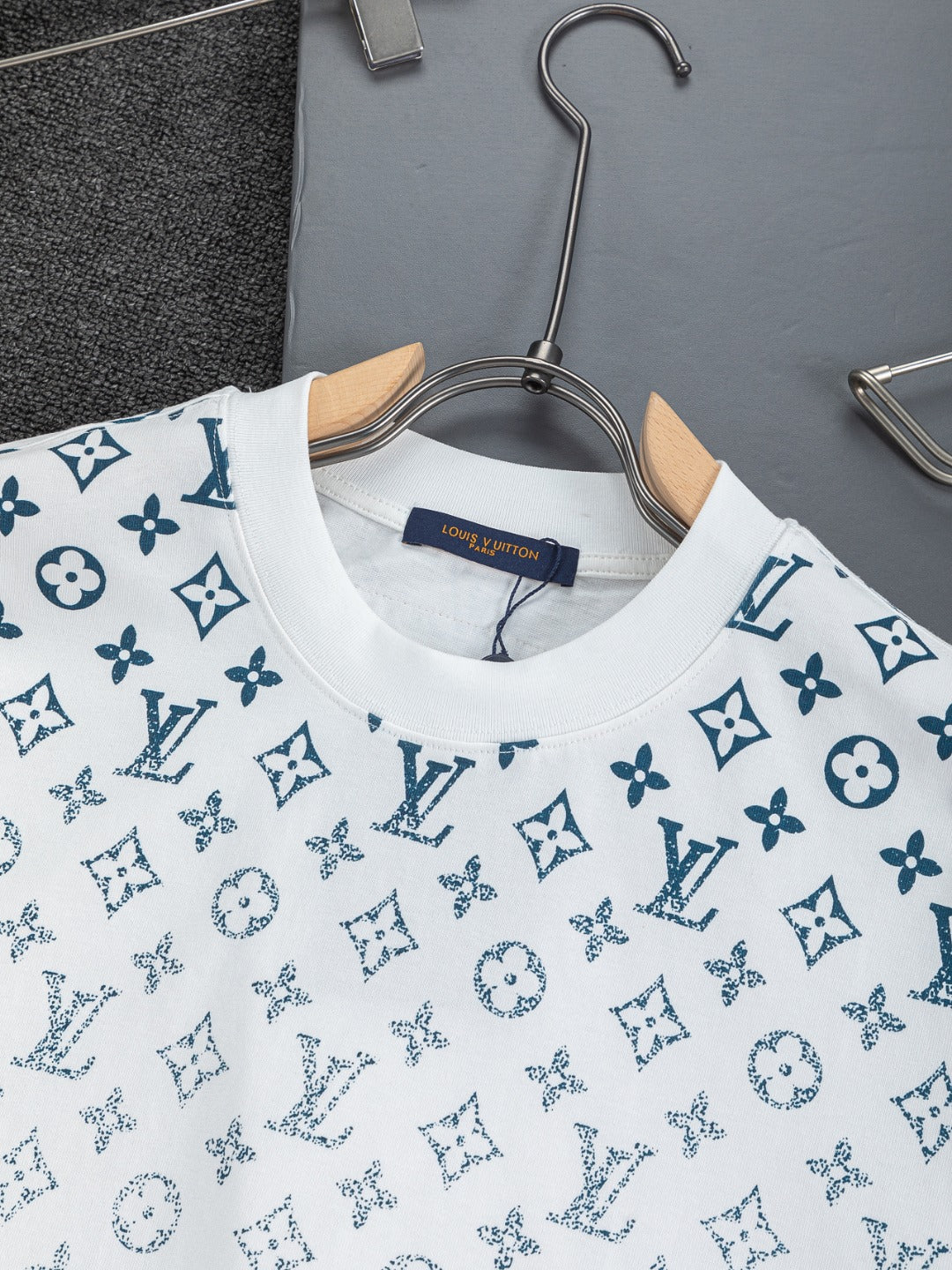 260610 New high-quality gradient jacquard logo crew-neck printed T-shirt
