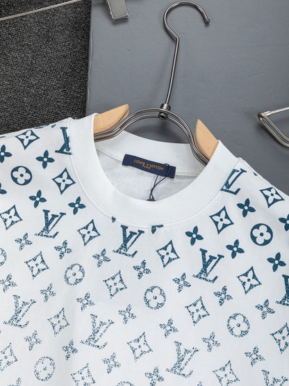 260610 New high-quality gradient jacquard logo crew-neck printed T-shirt