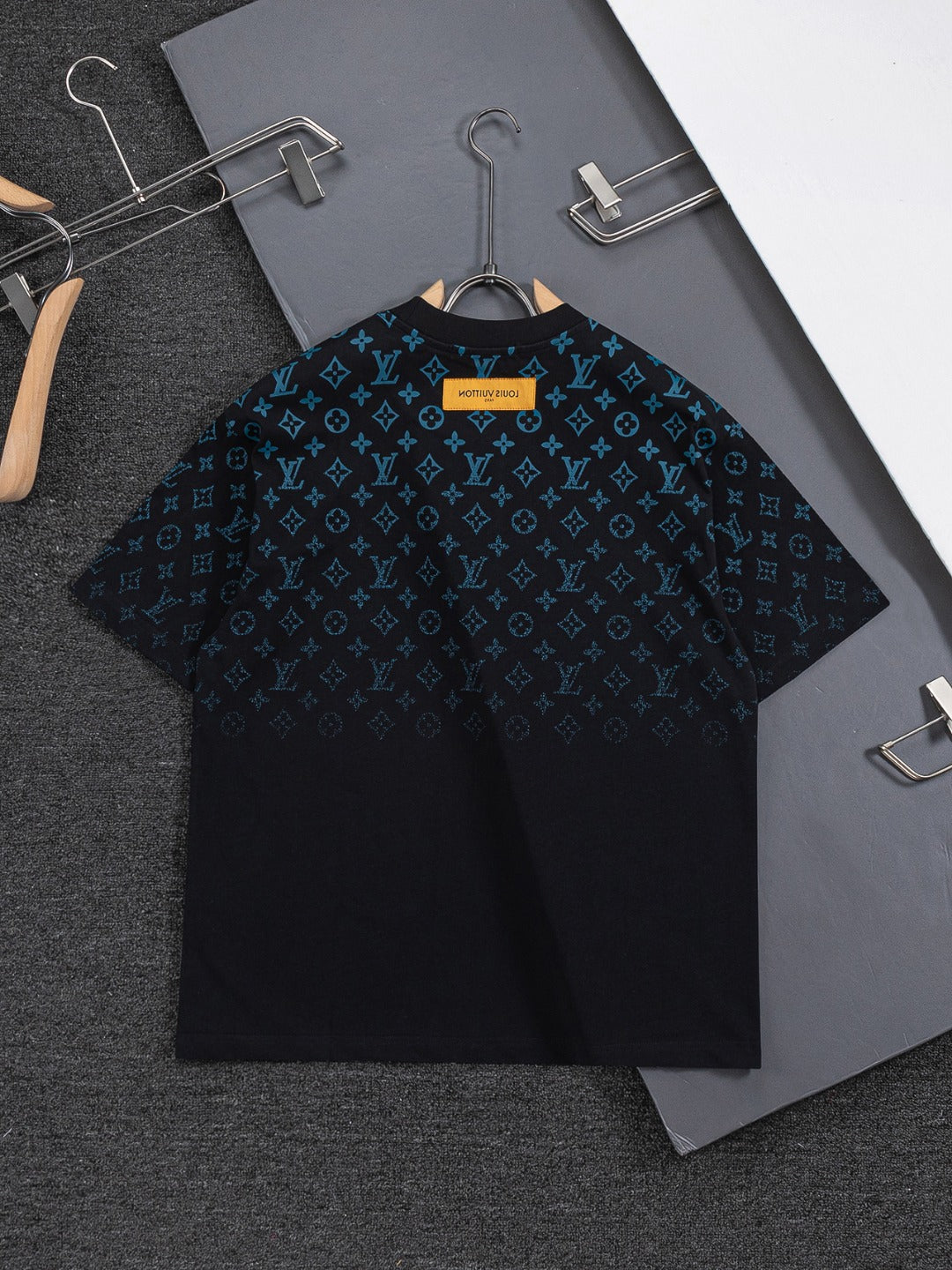 260610 New high-quality gradient jacquard logo crew-neck printed T-shirt
