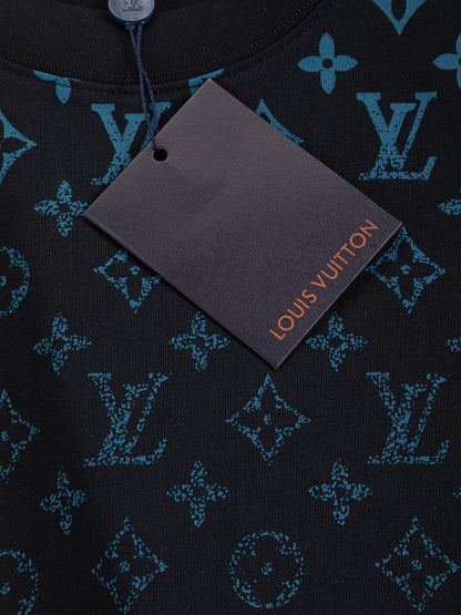 260610 New high-quality gradient jacquard logo crew-neck printed T-shirt
