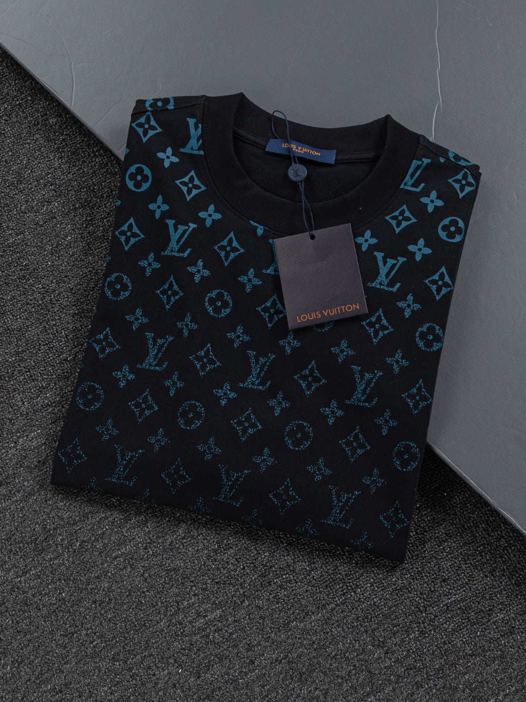 260610 New high-quality gradient jacquard logo crew-neck printed T-shirt