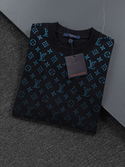 260610 New high-quality gradient jacquard logo crew-neck printed T-shirt