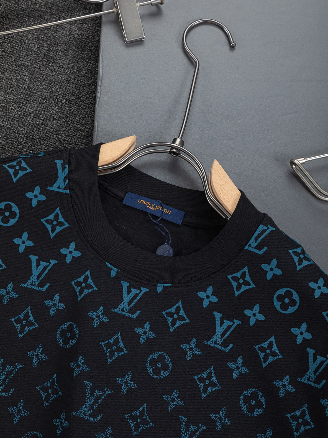 260610 New high-quality gradient jacquard logo crew-neck printed T-shirt