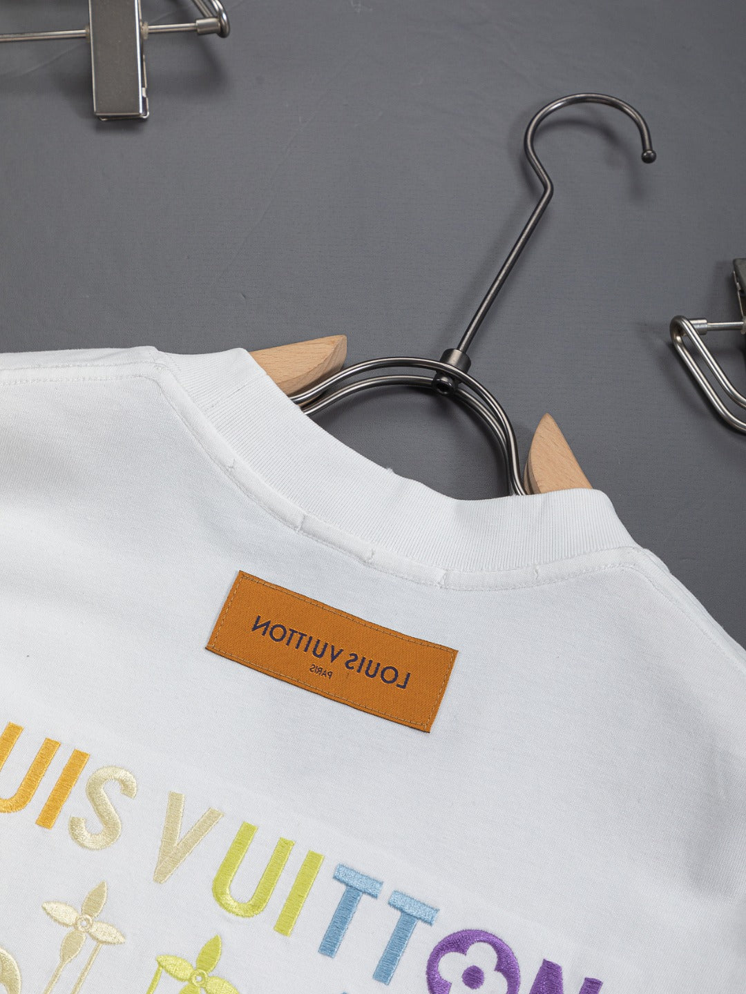 260610 New high-quality simple-color letter fringed T-shirt for the chest area