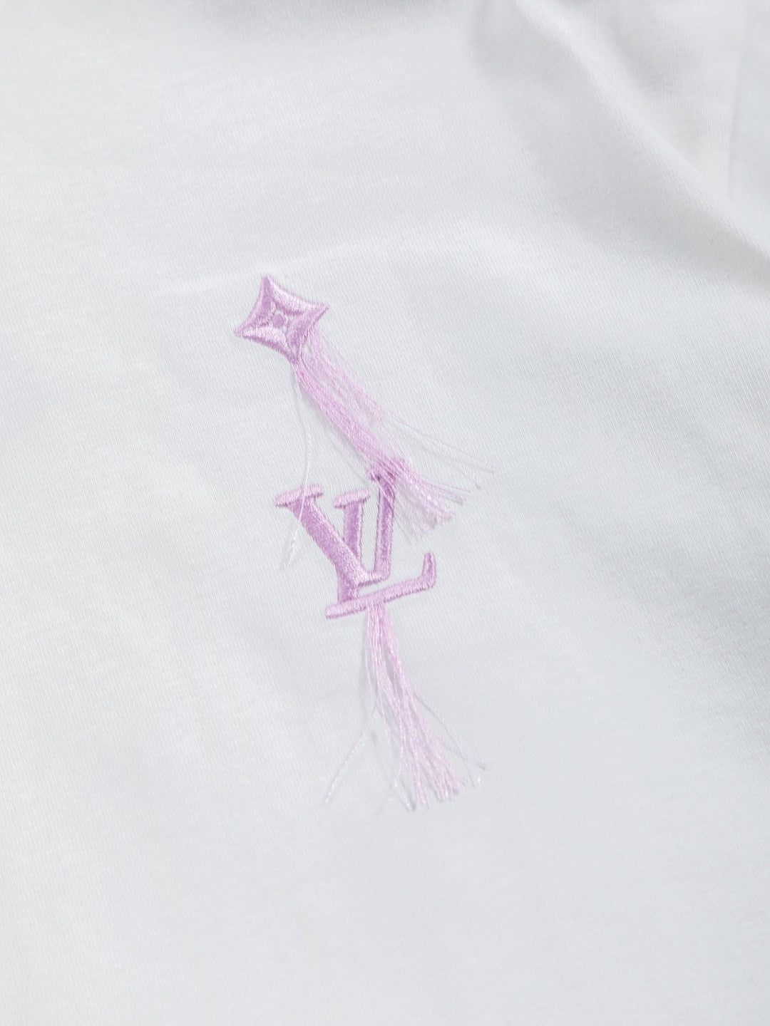 260610 New high-quality simple-color letter fringed T-shirt for the chest area