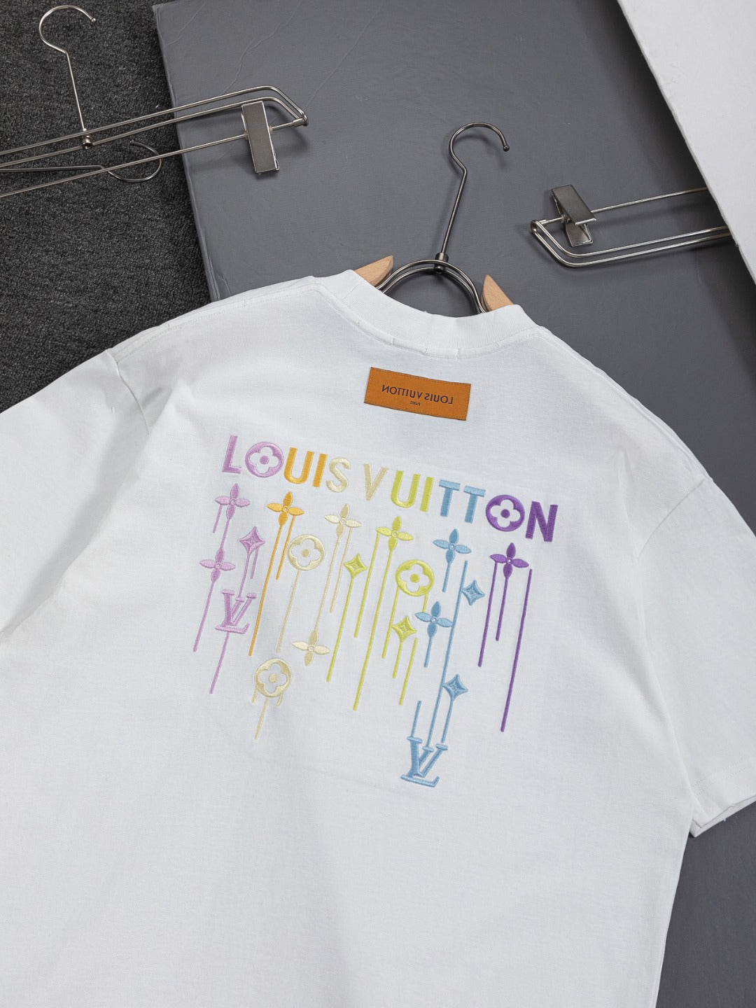 260610 New high-quality simple-color letter fringed T-shirt for the chest area