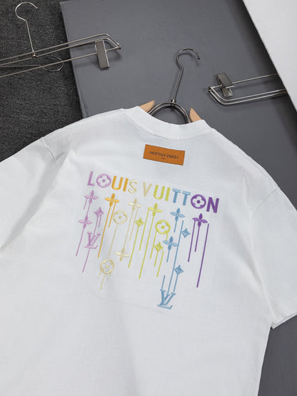 260610 New high-quality simple-color letter fringed T-shirt for the chest area