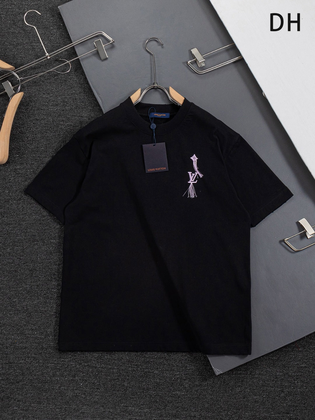 260610 New high-quality simple-color letter fringed T-shirt for the chest area