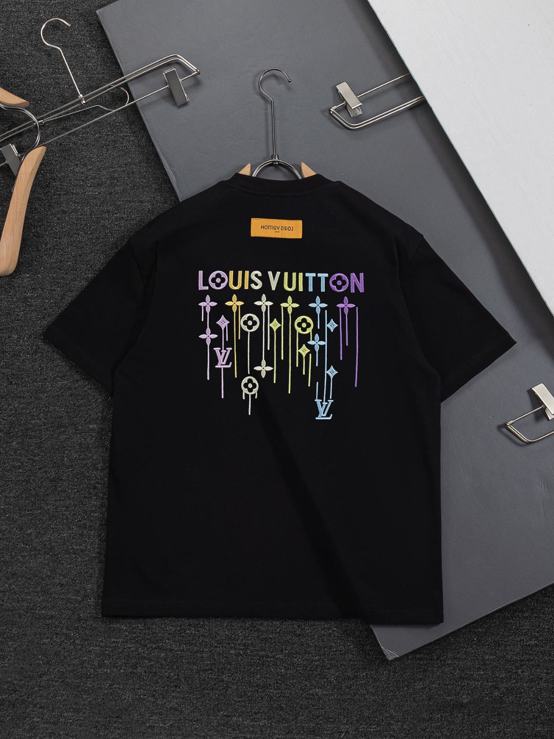 260610 New high-quality simple-color letter fringed T-shirt for the chest area