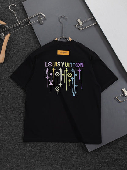 260610 New high-quality simple-color letter fringed T-shirt for the chest area