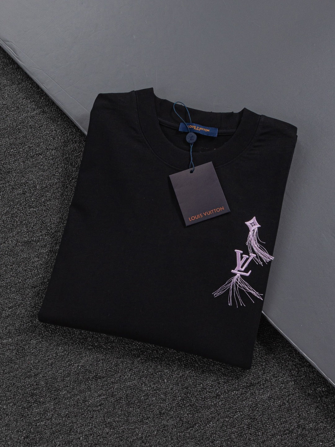 260610 New high-quality simple-color letter fringed T-shirt for the chest area
