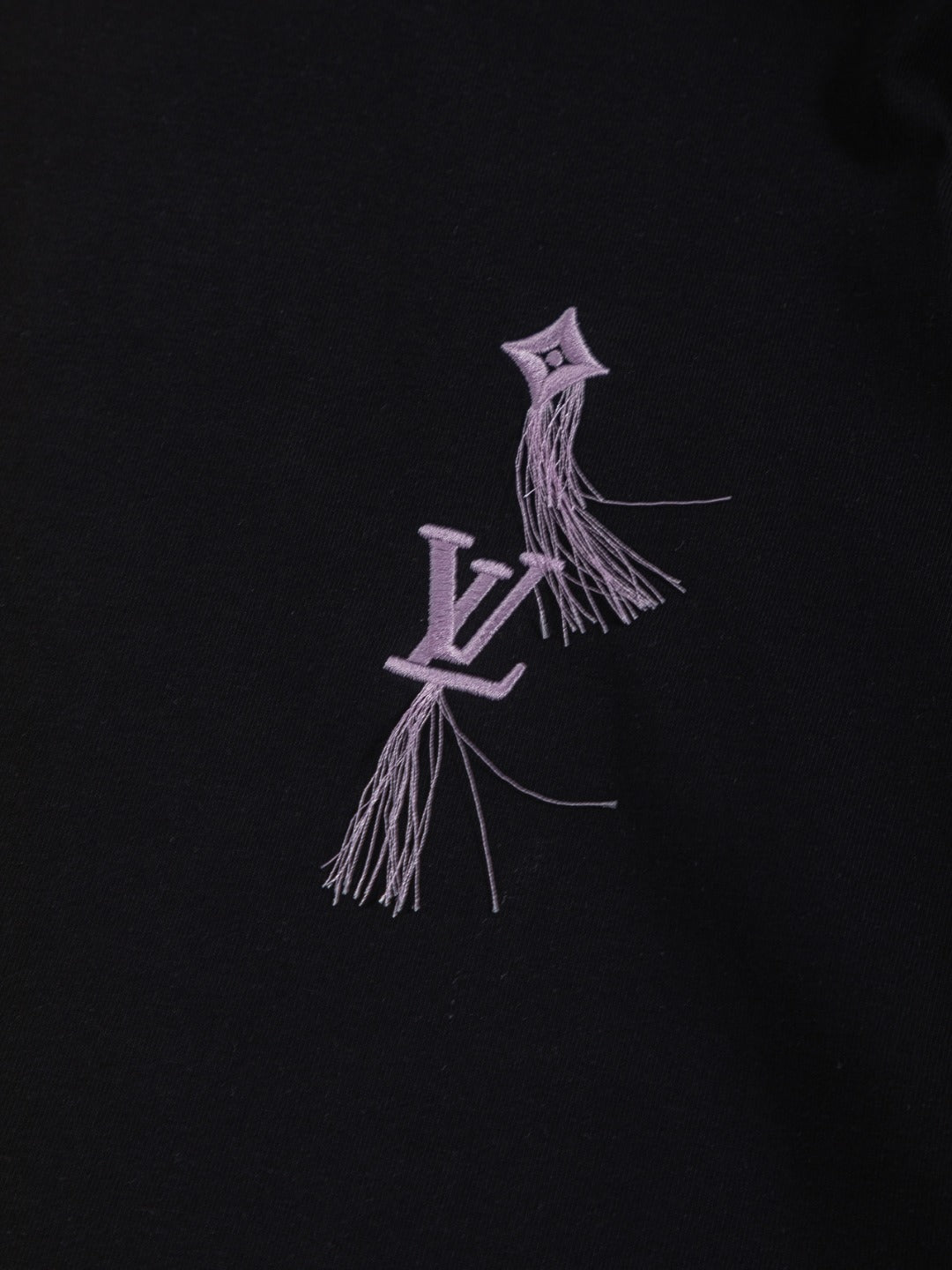 260610 New high-quality simple-color letter fringed T-shirt for the chest area