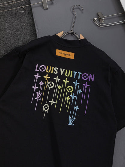 260610 New high-quality simple-color letter fringed T-shirt for the chest area