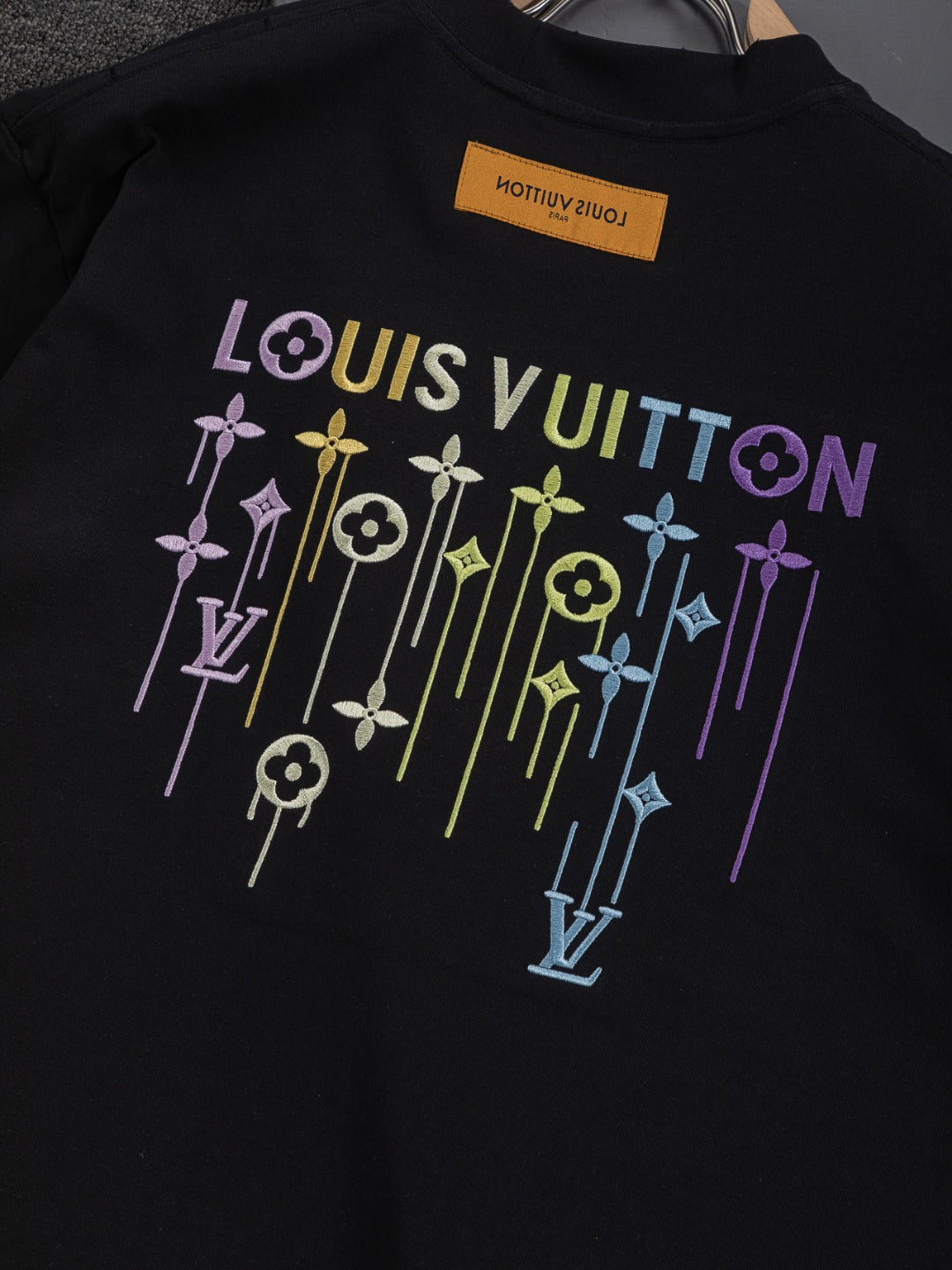 260610 New high-quality simple-color letter fringed T-shirt for the chest area