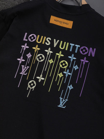 260610 New high-quality simple-color letter fringed T-shirt for the chest area