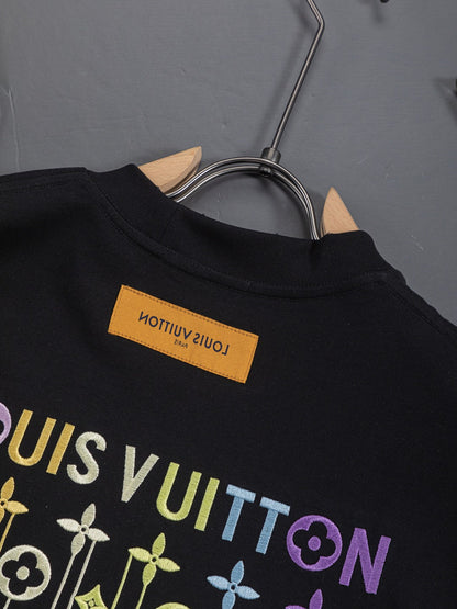 260610 New high-quality simple-color letter fringed T-shirt for the chest area