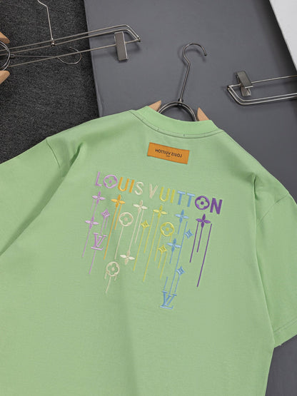 260610 New high-quality simple-color letter fringed T-shirt for the chest area