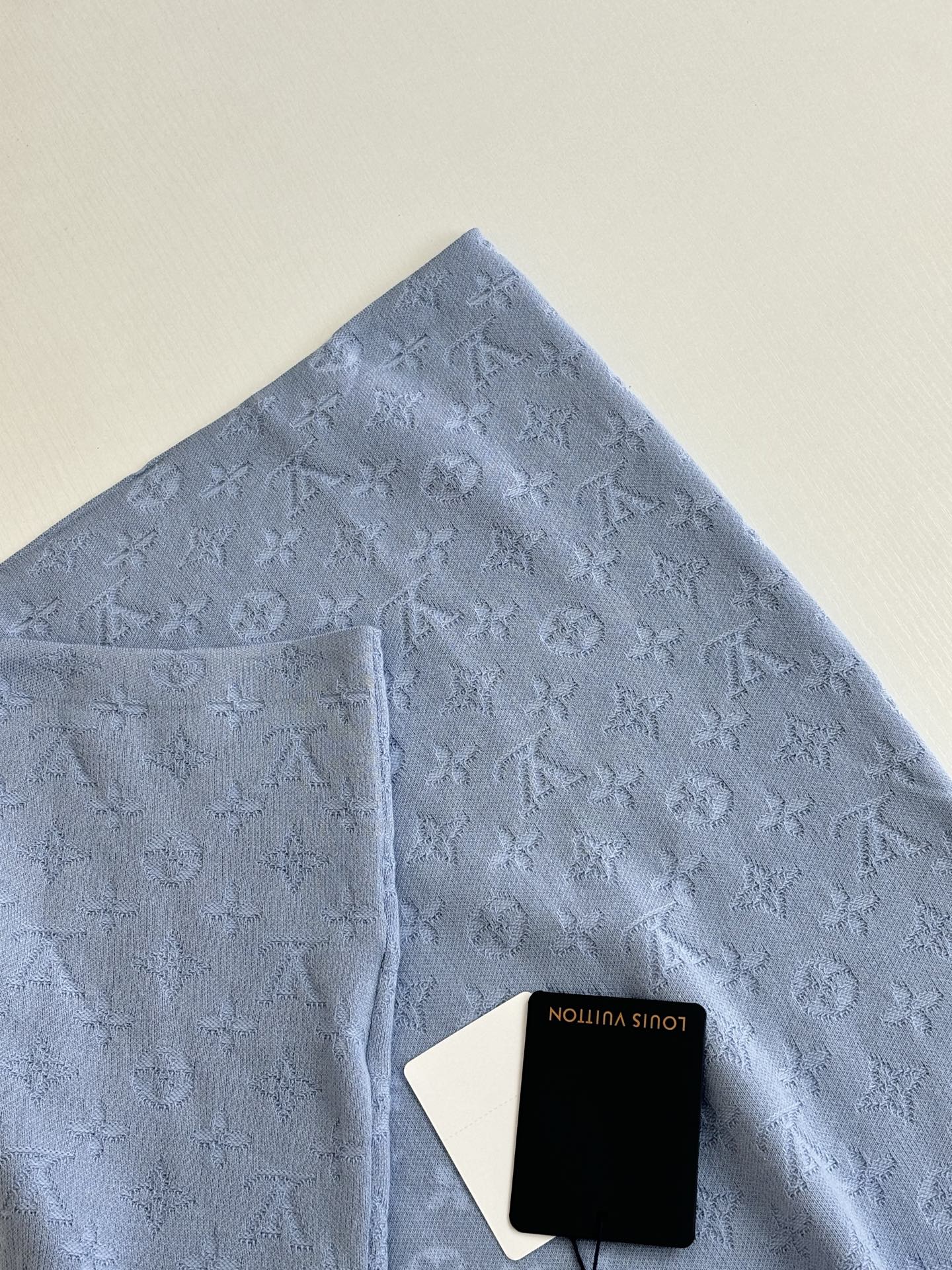 260610 New top-quality light blue monogram jacquard full-printed jacquard knitted short-sleeved Polo shirt